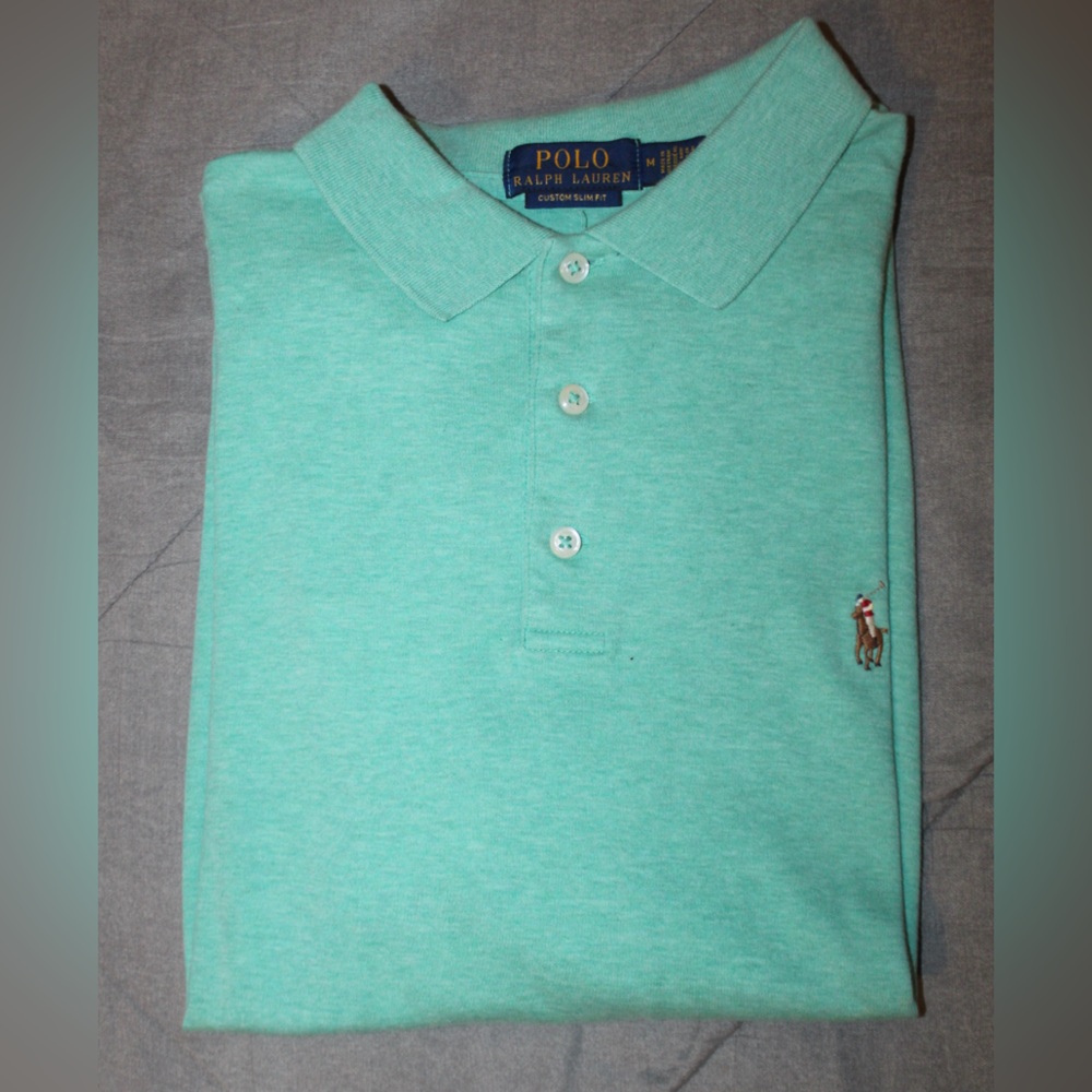 Ralph Lauren Custom Slim Fit Green Polo